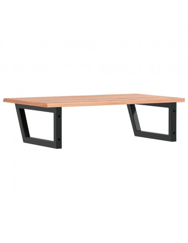 Ripiano a Parete per Lavabo in Acciaio e Massello di Rovere