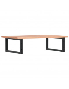 Ripiano a Parete per Lavabo in Acciaio e Massello di Rovere