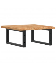 Ripiano a Parete per Lavabo in Acciaio e Massello di Rovere