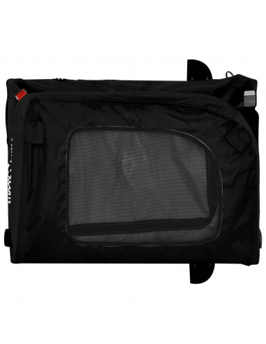 Rimorchio da Bici per Animali Nero Oxford e Ferro