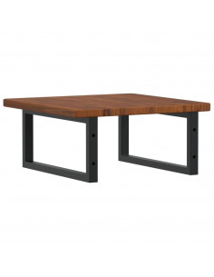 Ripiano a Parete per Lavabo in Acciaio e Massello di Rovere