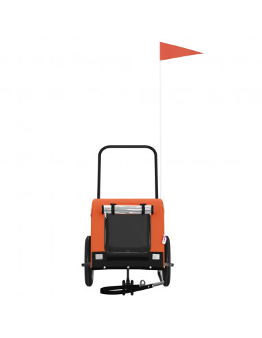 Rimorchio da Bici per Animali Arancione e Nero Oxford e Ferro