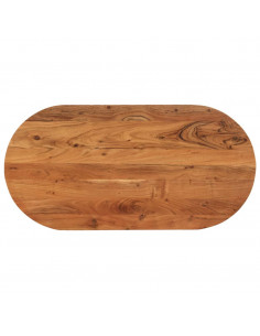 Piano Tavolo 100x50x2,5 cm Ovale in Legno Massello di Acacia 2