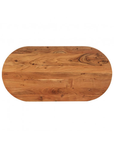 Piano Tavolo 100x50x2,5 cm Ovale in Legno Massello di Acacia
