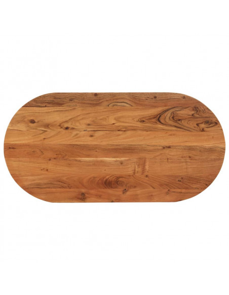 Piano Tavolo 100x50x2,5 cm Ovale in Legno Massello di Acacia