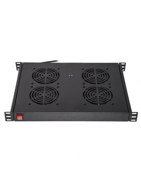 RIPIANO LINK PER ARMADI RACK19" CON 4 VENTOLE NERO 4 AGGANCI 483x330x44mm CON TERMOSTATO