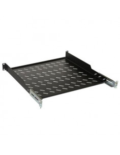 RIPIANO LINK UNIVERSALE PER ARMADIO RACK 19" 1 UNITA' NERO 450MM.4 ATTACCHI (FRONTALE+POSTERIORE) - LKRIP450LN