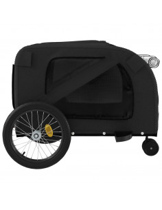 Rimorchio da Bici per Animali Nero Oxford e Ferro 2
