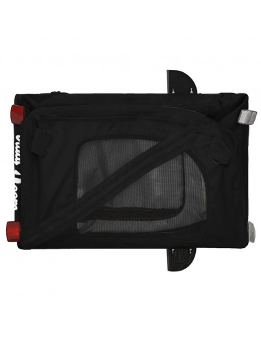 Rimorchio da Bici per Animali Nero Oxford e Ferro