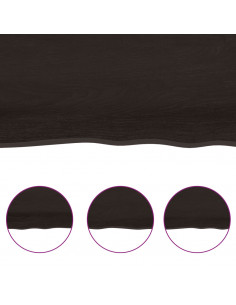 Ripiano Marrone Scuro 100x60x(2-6) cm Massello Rovere Trattato