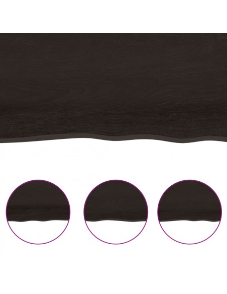 Ripiano Marrone Scuro 120x50x(2-6) cm Massello Rovere Trattato