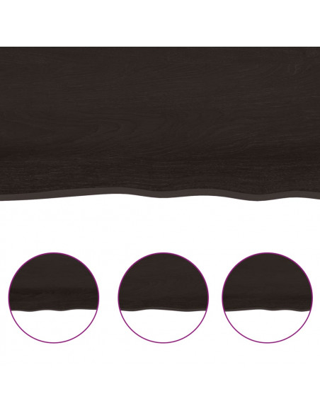Ripiano Marrone Scuro 40x60x(2-4) cm Massello Rovere Trattato
