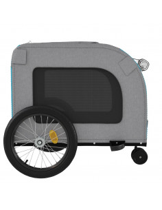 Rimorchio da Bici per Animali Blu e Grigio Oxford e Ferro 2