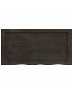 Ripiano Marrone Scuro 80x40x(2-4) cm Massello Rovere Trattato