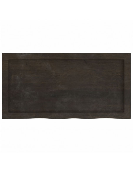 Ripiano Marrone Scuro 80x40x(2-4) cm Massello Rovere Trattato