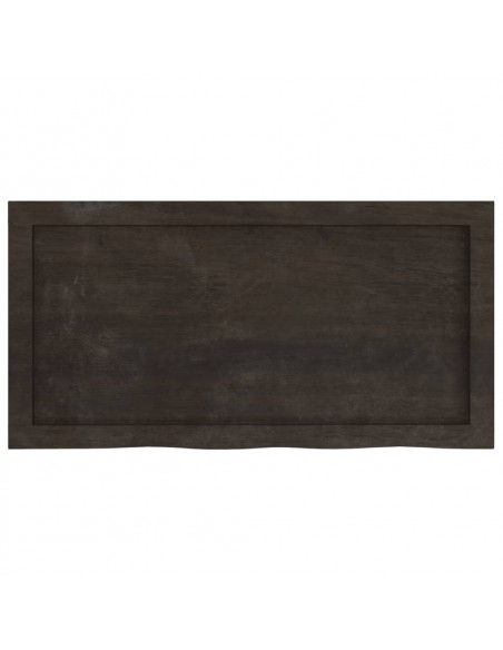 Ripiano Marrone Scuro 80x40x(2-6) cm Massello Rovere Trattato