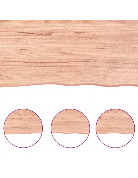 Ripiano Muro Marrone 180x40x(2-6) cm Massello Rovere Trattato