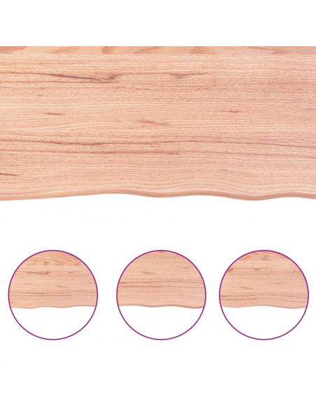 Ripiano Muro Marrone 220x50x(2-6) cm Massello Rovere Trattato