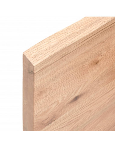 Ripiano Muro Marrone Chiaro 100x10x4cm Massello Rovere Trattato
