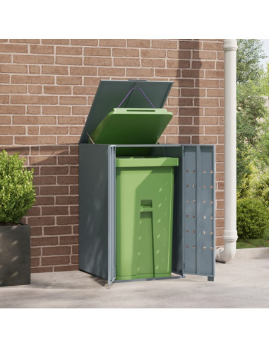 Copribidone con Ruote Bidone Singolo Grigio 69x79x117cm Acciaio