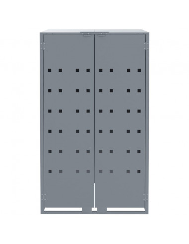 Copribidone con Ruote Bidone Singolo Grigio 69x79x117cm Acciaio