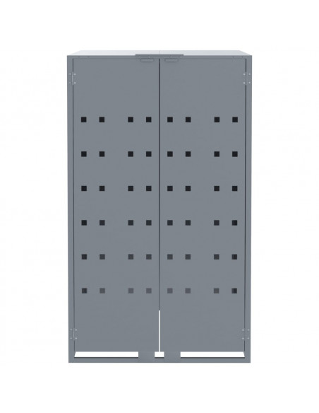 Copribidone con Ruote Bidone Singolo Grigio 69x79x117cm Acciaio