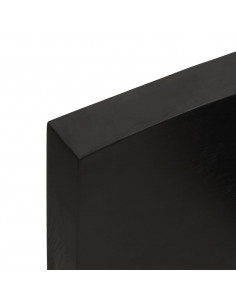 Ripiano Muro Marrone Scuro 100x20x6 cm Massello Rovere Trattato