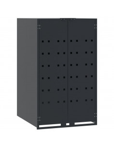 Copribidone Ruote Bidone Singolo Antracite 69x79x117cm Acciaio 2