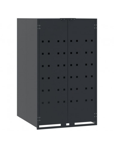 Copribidone Ruote Bidone Singolo Antracite 69x79x117cm Acciaio