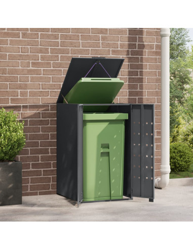 Copribidone Ruote Bidone Singolo Antracite 69x79x117cm Acciaio