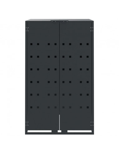 Copribidone Ruote Bidone Singolo Antracite 69x79x117cm Acciaio