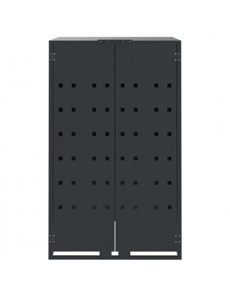Copribidone Ruote Bidone Singolo Antracite 69x79x117cm Acciaio