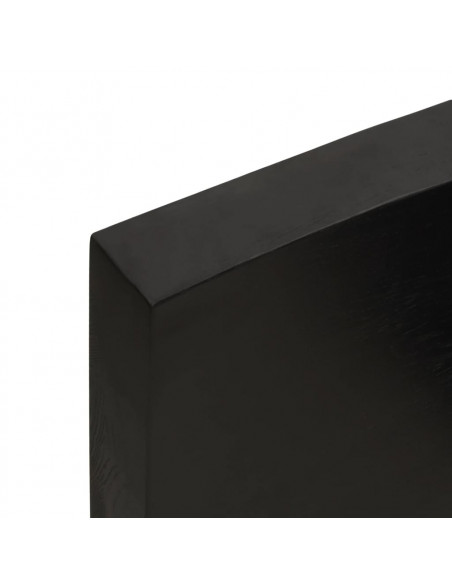 Ripiano Muro Marrone Scuro 60x10x6 cm Massello Rovere Trattato