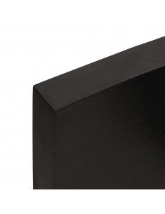 Ripiano Muro Marrone Scuro 80x10x6 cm Massello Rovere Trattato 2