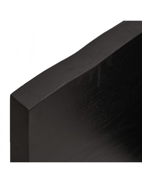 Ripiano Muro Marrone Scuro 80x20x4 cm Massello Rovere Trattato