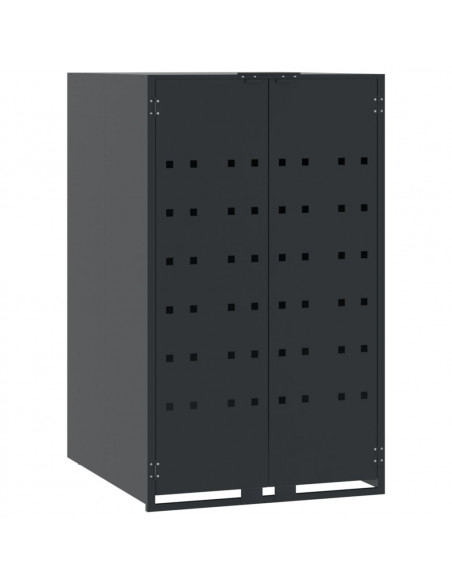 Copribidone con Ruote 3 Bidoni Antracite 207x79x117cm Acciaio