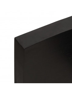 Ripiano Muro Marrone Scuro 80x20x6 cm Massello Rovere Trattato 2