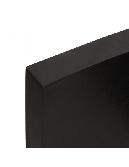Ripiano Muro Marrone Scuro 80x20x6 cm Massello Rovere Trattato