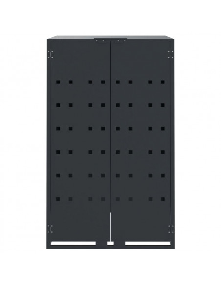 Copribidone con Ruote 3 Bidoni Antracite 207x79x117cm Acciaio