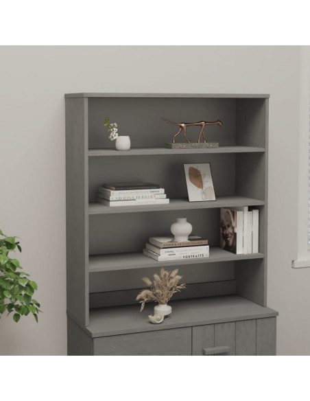 Ripiano per Credenza Grigio Chiaro 90x30x100 cm Legno di Pino