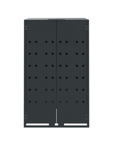 Copribidone con Ruote 6 Bidoni Antracite 414x79x117cm Acciaio