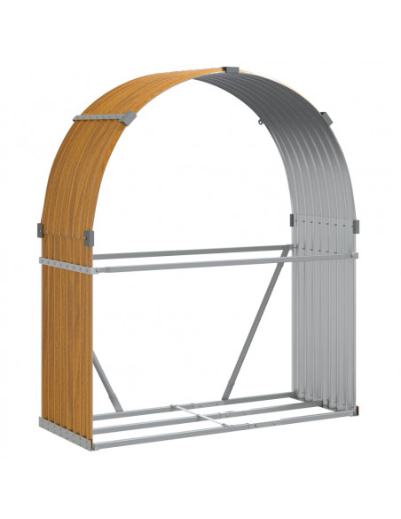 Portaceppi Marrone Chiaro 120x45x140 cm in Acciaio Zincato