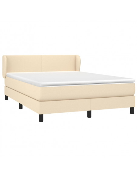 Giroletto a Molle con Materasso Crema 140x19 cm in Tessuto