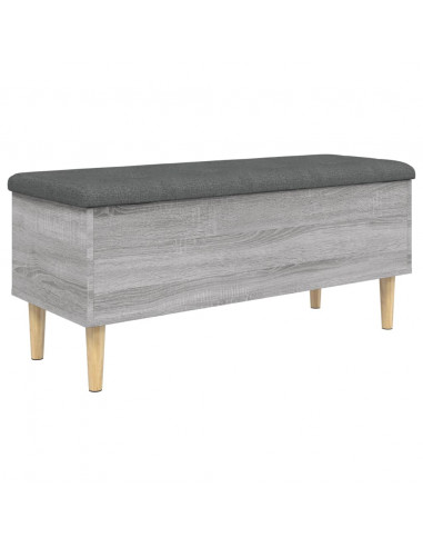 Panca Portaoggetti Grigio Sonoma 102x42x46 cm Legno Multistrato