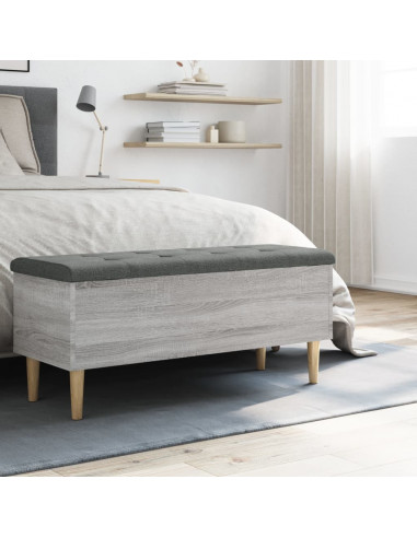 Panca Portaoggetti Grigio Sonoma 102x42x46 cm Legno Multistrato