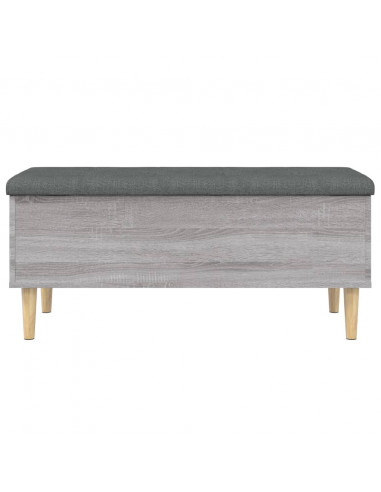 Panca Portaoggetti Grigio Sonoma 102x42x46 cm Legno Multistrato
