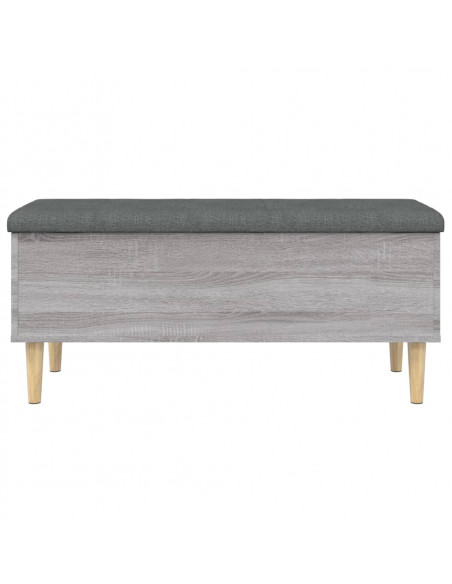 Panca Portaoggetti Grigio Sonoma 102x42x46 cm Legno Multistrato