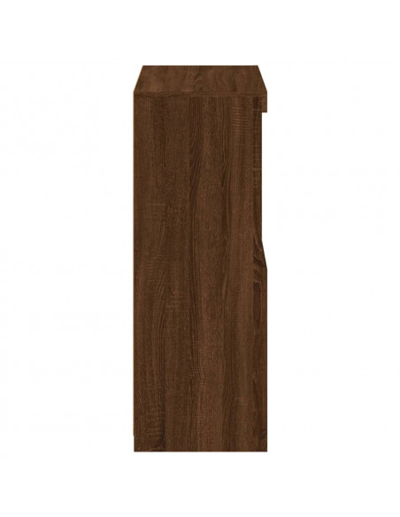 Armadietto con Luci LED Rovere Marrone in Legno Multistrato