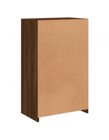 Armadietto con Luci LED Rovere Marrone in Legno Multistrato