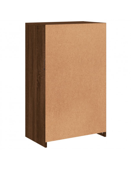 Armadietto con Luci LED Rovere Marrone in Legno Multistrato